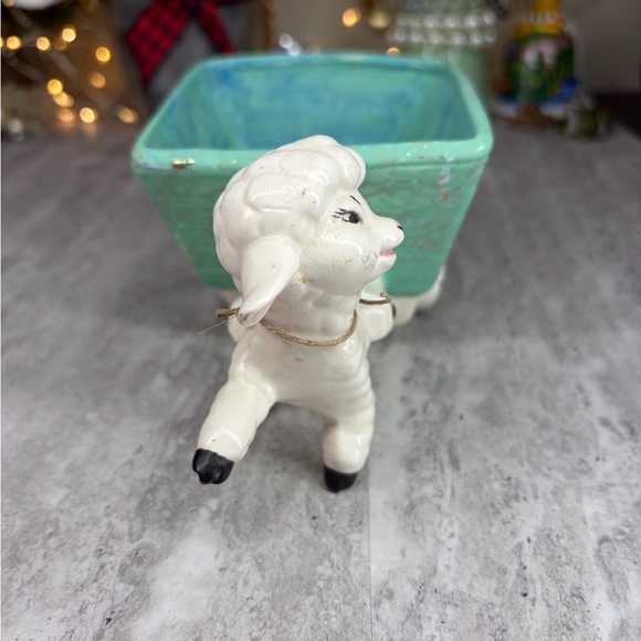Vintage Ceramic Lamb Planter Kitsch Plant Sheep - Picture 7 of 8